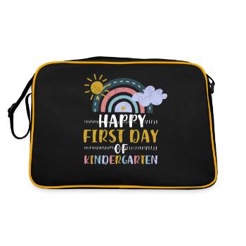 Bonne première journée de retour arc-en-ciel de la maternelle - Sac Retro - noir/or - Dos