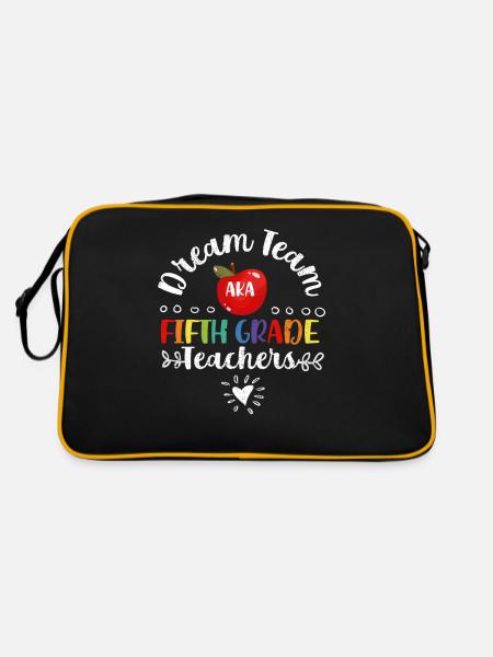 Dream Team aka Fifth Grader 5th School Teacher - Retro Bag - black/gold - Back