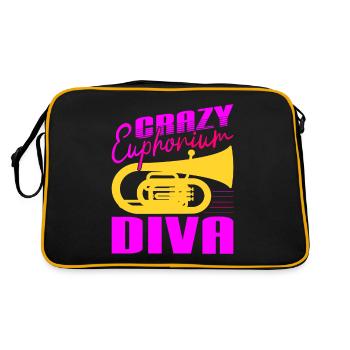 Crazy Euphorium Diva Baritone Player Gifts - Retro Bag - black/gold - Back