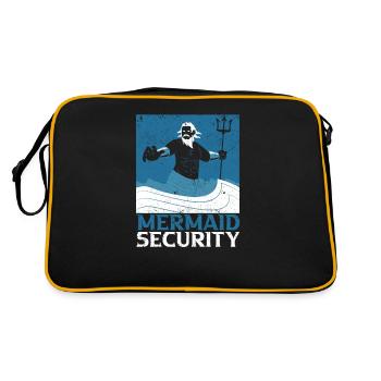 Mermaid Safety Funny Water Polo Sports - Retro Bag - black/gold - Back