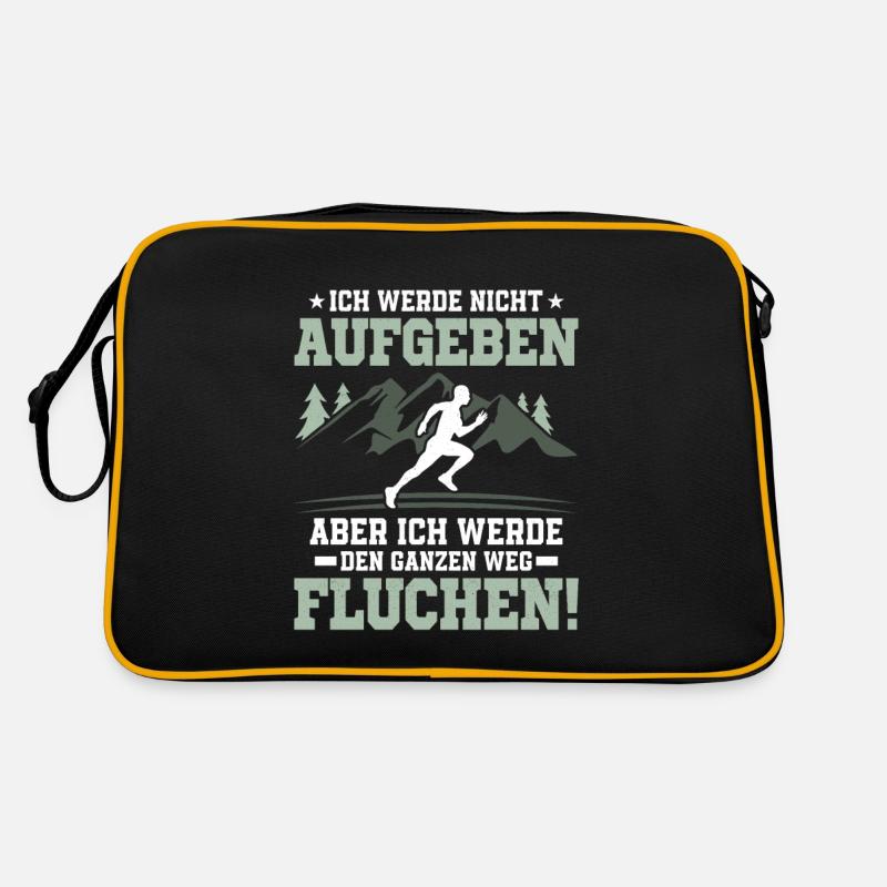 Ich werde nicht aufgeben. Aber ich werde fluchen! - Retro Tasche - Schwarz/Gold