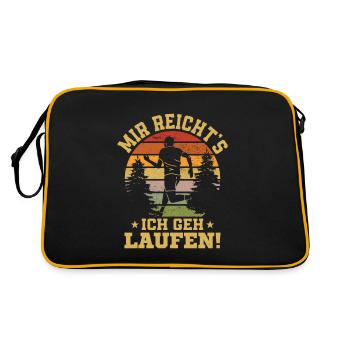 Mir reicht's Ich geh laufen! Joggen Läufer - Retro Tasche - Schwarz/Gold - Hinten