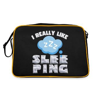Dormir, dormir, drôle de dicton avec des oreillers - Sac Retro - noir/or - Dos