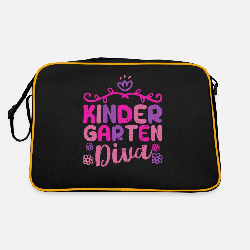 Mädchen Kindergarten Diva Erster Tag der Kinder Retro Tasche