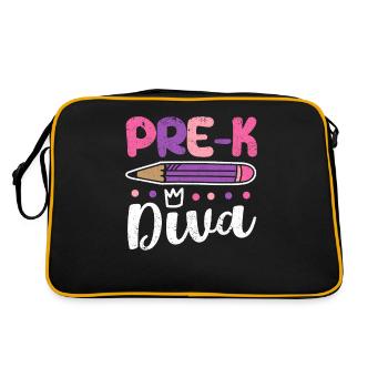 Pré-K Diva Drôle Enseignant Préscolaire Élève De Retour - Sac Retro - noir/or - Dos