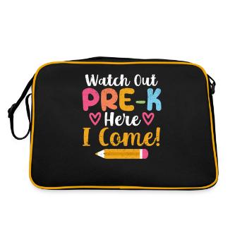 Attention Pre K Here I come Drôle d’école maternelle - Sac Retro - noir/or - Dos