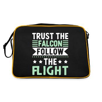 Vertrauen Sie Dem Falken Folgen Sie Dem Flug - Retro Tasche - Schwarz/Gold - Hinten