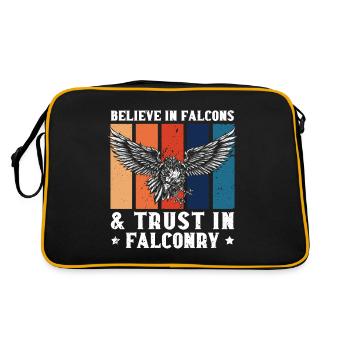 Glauben Sie An Falken Und Vertrauen Sie Auf Die - Retro Tasche - Schwarz/Gold - Hinten