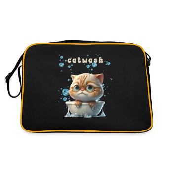 Drôle de chats motif chat chat chat chats de compagnie lingerie - Sac Retro - noir/or - Dos
