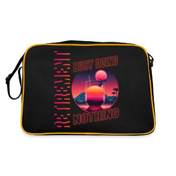 Retirement Busy Doing Nothing Rentner Rente Pensio - Retro Tasche - Schwarz/Gold - Hinten