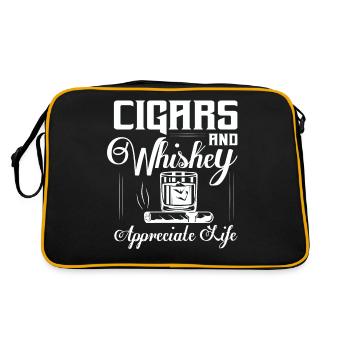 Cigars And Whiskey Appreciate Life Bourbon Drinkin - Retro Bag - black/gold - Back