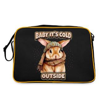 Rabbit Bunny Kawaii Illustration Funny Saying - Retro Bag - black/gold - Back