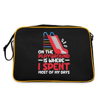 Je passe la plupart de mon temps sur le terrain de jeu - Sac Retro - noir/or - Dos