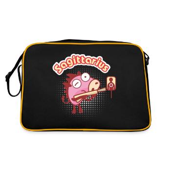 Sagittarius zodiac sign - Retro Tasche - Schwarz/Gold - Hinten