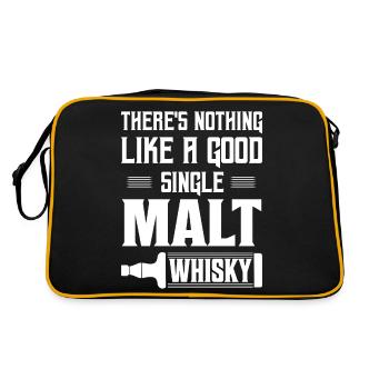 There's Nothing Like A Good Single Malt Whisky Whi - Retro Tasche - Schwarz/Gold - Hinten