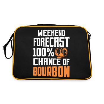 Weekend Forecast 100% Chance Of Bourbon Drinking - Retro Bag - black/gold - Back
