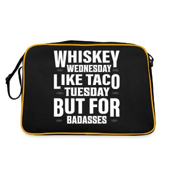 Whiskey Wednesday Like Taco Tuesday But For Badass - Retro Tasche - Schwarz/Gold - Hinten