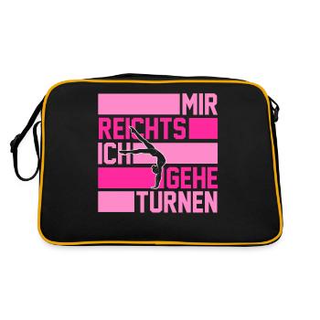 Turnen Gymnastik Turner - Retro Tasche - Schwarz/Gold - Hinten