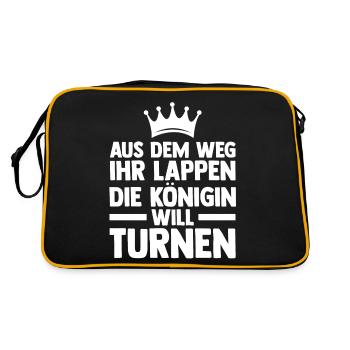 Turnen Gymnastik Turner - Retro Tasche - Schwarz/Gold - Hinten
