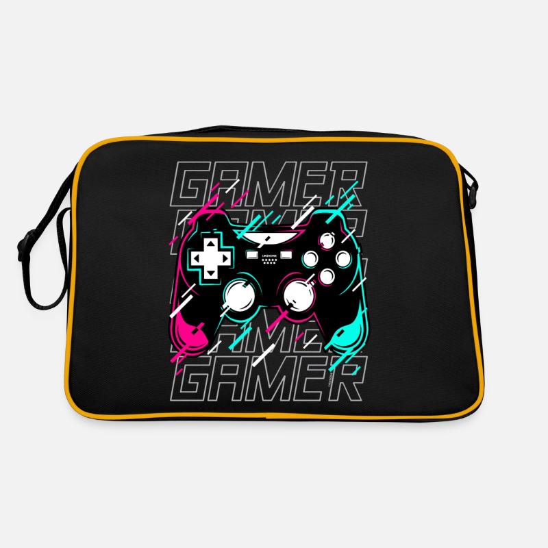 Gamer - Gaming Controller Videospielkonsole - neon Retro Tasche