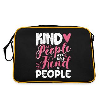 Freundliche Menschen sind meine Art von Menschen - Retro Tasche - Schwarz/Gold - Hinten