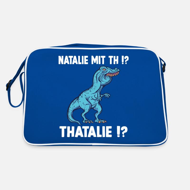 TRex Meme Dino mit Überbiss Natalie mit th Nathali Retro Tasche