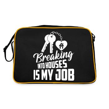 Breaking Into Houses Is My Job Locksmith Lockpicke - Retro Tasche - Schwarz/Gold - Hinten