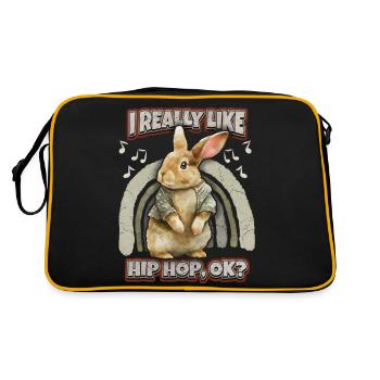 Rabbit Kawaii Illustration Hip-Hop Bunny - Retro Bag - black/gold - Back