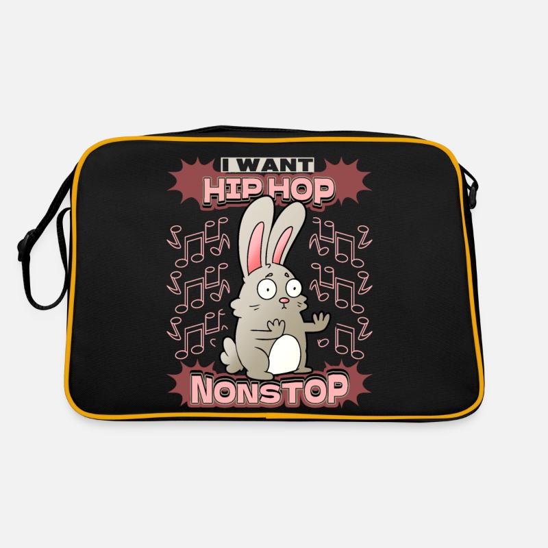 Rabbit Comic Illustration Hip-Hop Bunny, Pun Retro Bag