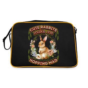 Rabbit bunny funny saying in vintage style - Retro Bag - black/gold - Back