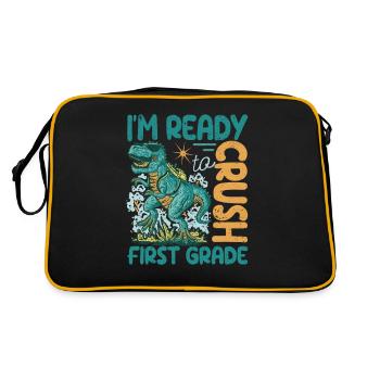 Je suis prêt à soigner les dinosaures - Sac Retro - noir/or - Dos