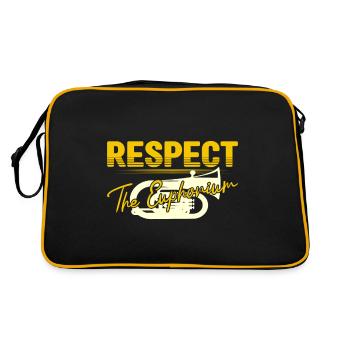 Respect The Euphonium Baritone Player Gift Idea - Retro Bag - black/gold - Back