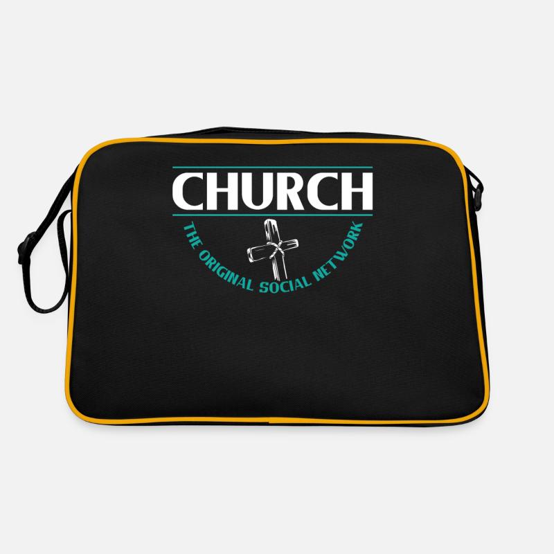 Kirche Das Ursprüngliche Soziale Netzwerk Glaube Retro Tasche