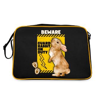 Rabbit Rabbit Funny Saying Guard-Rabbit Joke - Retro Bag - black/gold - Back
