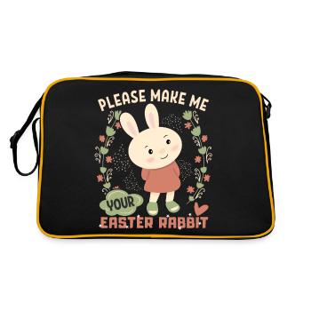 Easter Bunny, Easter Rabbit retro vintage bunny saying - Retro Bag - black/gold - Back