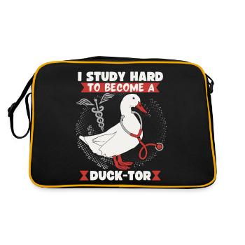 Étudiant en médecine, Docteur Blague Comique Canard Docteur Disant - Sac Retro - noir/or - Dos
