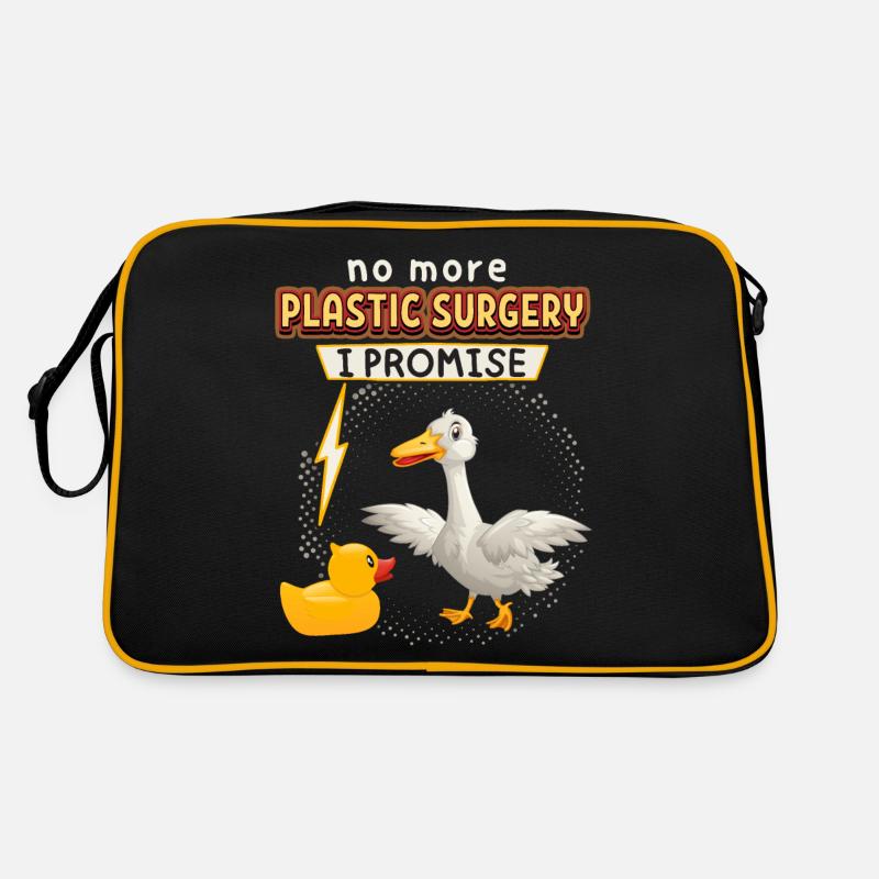Comic Ente, Gummiente, lustiger Spruch Retro Tasche