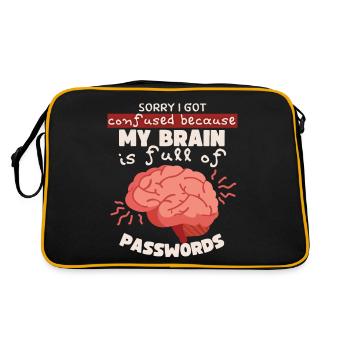 Passwords Forgot Password Computer Nerd Saying - Retro Bag - black/gold - Back