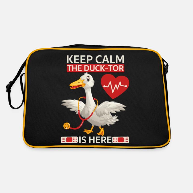 Doktor Arzt Witz, Comic Ente, lustiger Spruch, Pun Retro Tasche
