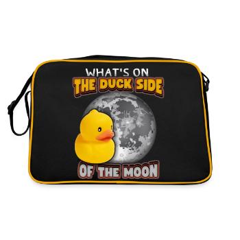 Comic duck, rubber duck funny saying with moon - Retro Bag - black/gold - Back