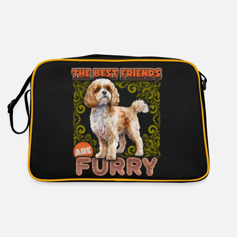 Illustration vintage de chien Cavapoo, drôle de dicton Sac Retro