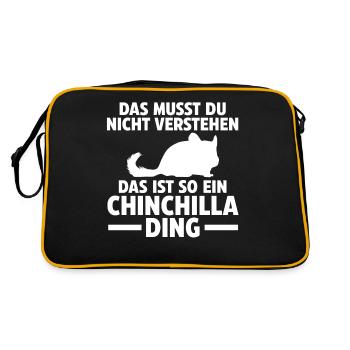 Das ist so ein Chinchilla Ding - Retro Tasche - Schwarz/Gold - Hinten