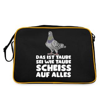 Das ist Taube lustiges Fun Outfit - Retro Tasche - Schwarz/Gold - Hinten