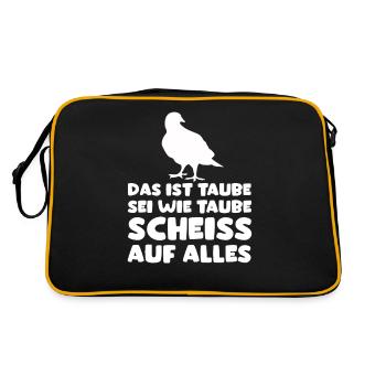 Das ist Taube lustiges Fun Outfit - Retro Tasche - Schwarz/Gold - Hinten