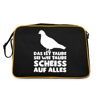 Das ist Taube lustiges Fun Outfit - Retro Tasche - Schwarz/Gold - Hinten