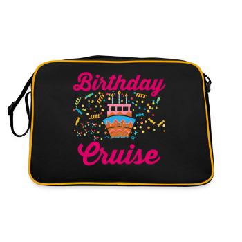 Geburtstag Kreuzfahrt Geschenk Schiffsreise - Retro Tasche - Schwarz/Gold - Hinten