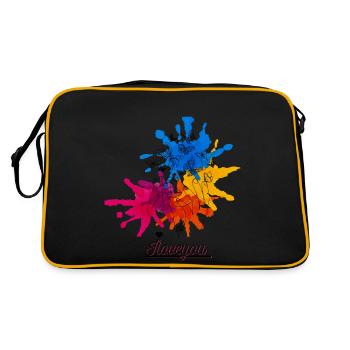 Éclaboussures de couleur - Sac Retro - noir/or - Dos