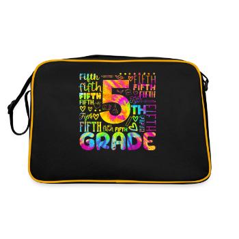 Tie Dye 5th Grade Typography Team Fifth Grade - Sac Retro - noir/or - Dos