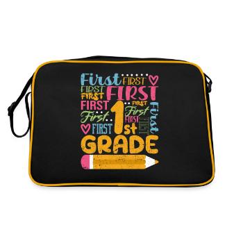 Typography Team of the 1st Grade Teacher of the First Grade - Retro Bag - black/gold - Back