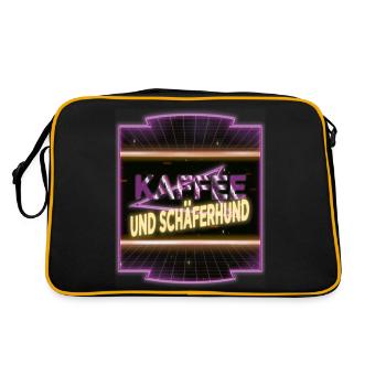 kaffeeliebhaber kaffeesatz chihuahua welpe - Retro Tasche - Schwarz/Gold - Hinten